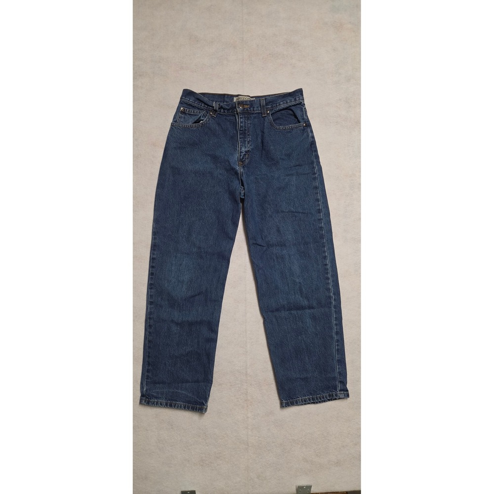 Arizona Relaxed Jeans Size 16 Husky 31W Blue Denim Robusto Straight Leg